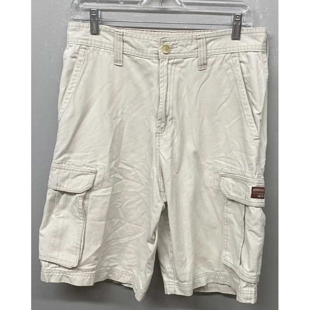 Aéropostale American Classic Cargo Shorts Mens 30 Beige Hiking Outdoor Utility